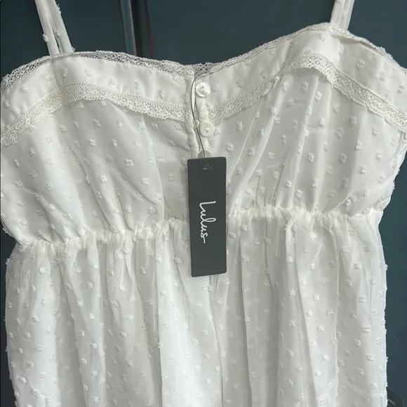 Lulu's White Textured Sleeveless Dress - Picture 2 of 4
